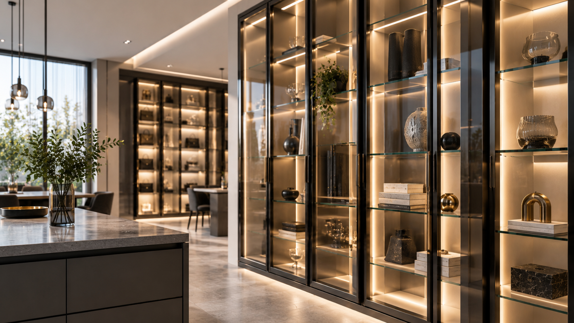 ALUMINUM DISPLAY & GLASS CABINETS